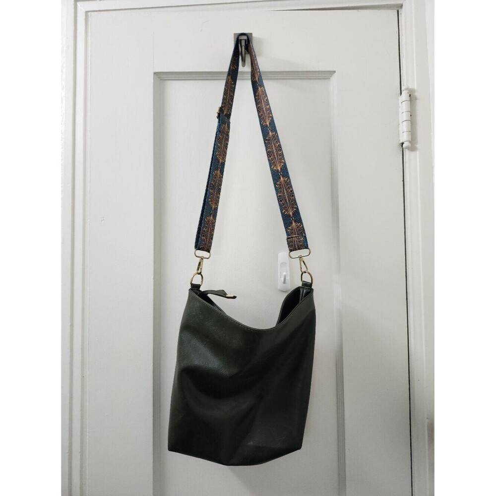 Classic Olive Green Shoulder Hobo Bag with Decorative Strap